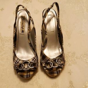 American Eagle Plaid Wedges